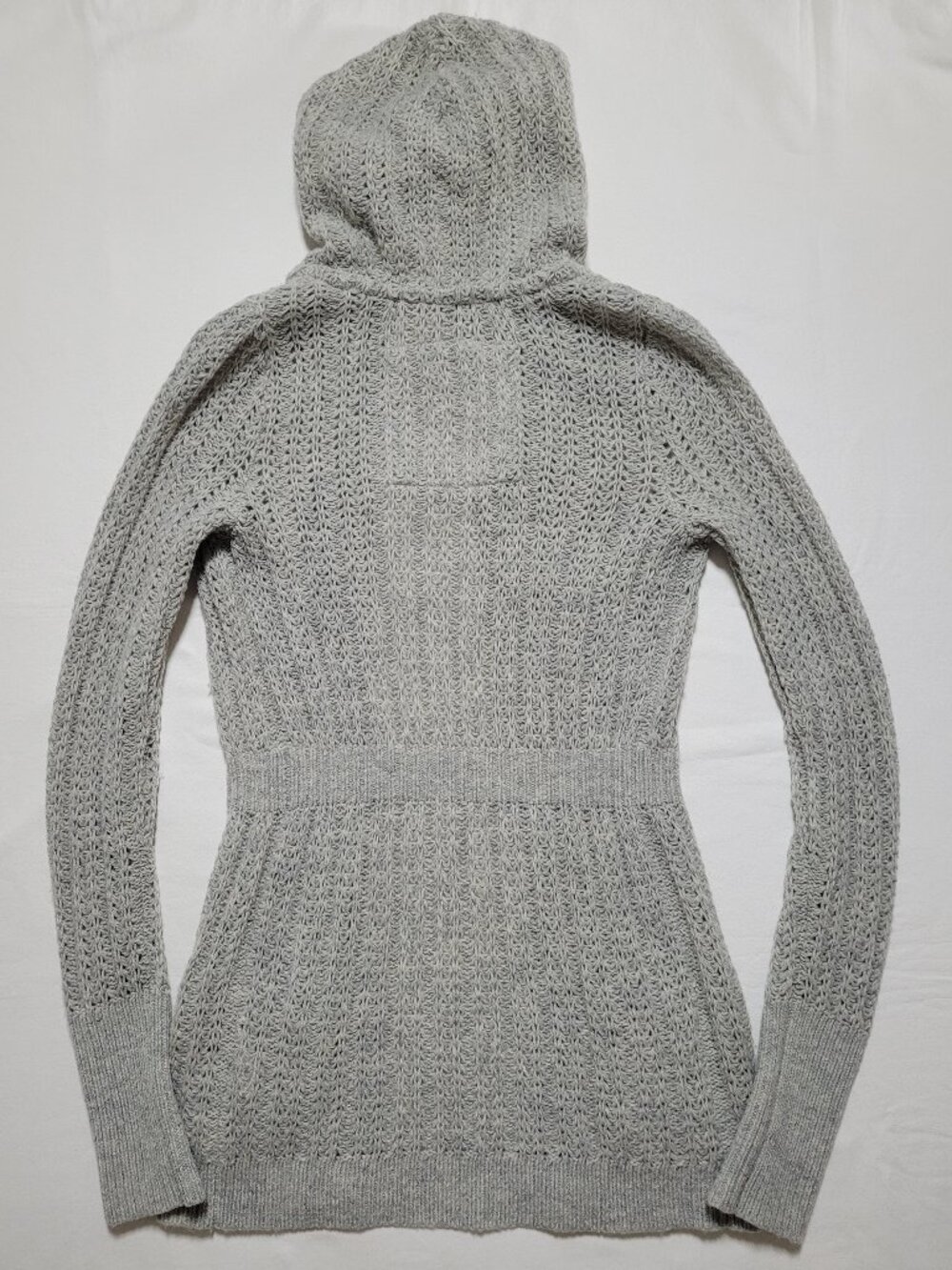 Hollister Vintage Y2K Wool Blend Babydoll Cardigan Hooded Sweater Top 2000s Sz S - Picture 2 of 10